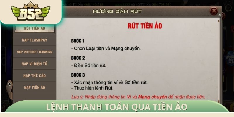 Lệnh thanh toán qua phương thức tiền ảo
