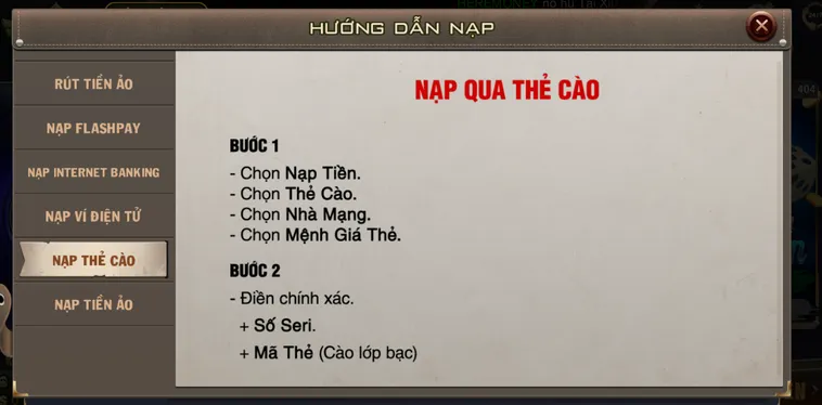 Phân Tích Quy Trình Tổng Nạp Thành Công Ít Nhất 500K Bằng Thẻ Cào Tại B52Club
