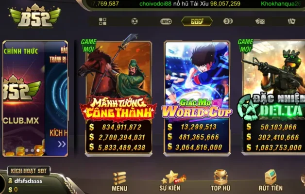 Cháy Hết Mình Cùng Slots Game B52 Club Nhận Cơn Mưa Jackpot Tiền Tỷ Mỗi Ngày